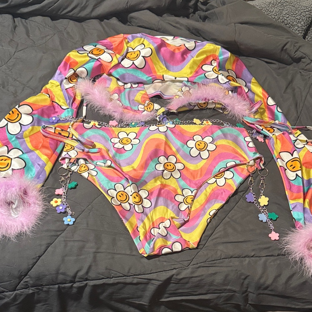 Babydol rainbow floral 2 piece & microtop